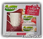 Zestaw Pickwick - kubek + trzy pudełka owocowych herbatek - w eleganckim opakowaniu święta