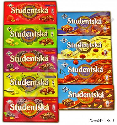 Zestaw 9 czekolad Studentska w tym dwie limitowane edycje 2012