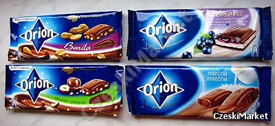 Zestaw czterech czekolad Orion - różne smaki