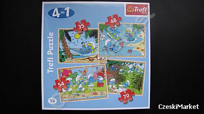 Puzzle 4 w 1 Smurfy - 4 różne obrazki