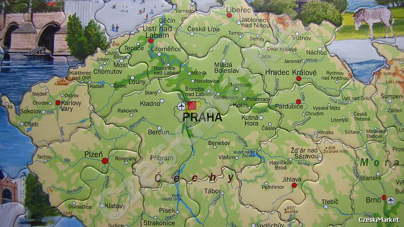 Puzzle w ramce- Mapa Czech