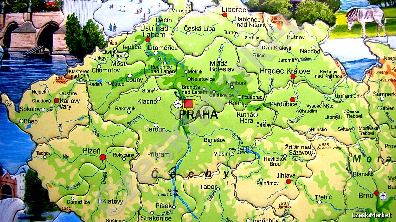 Puzzle w ramce- Mapa Czech