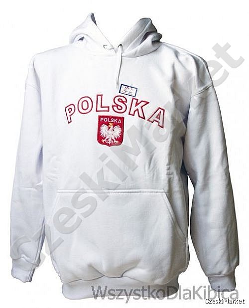 Bluza Polska kangur biała  - rozm.  S, M, L, XL, XXL