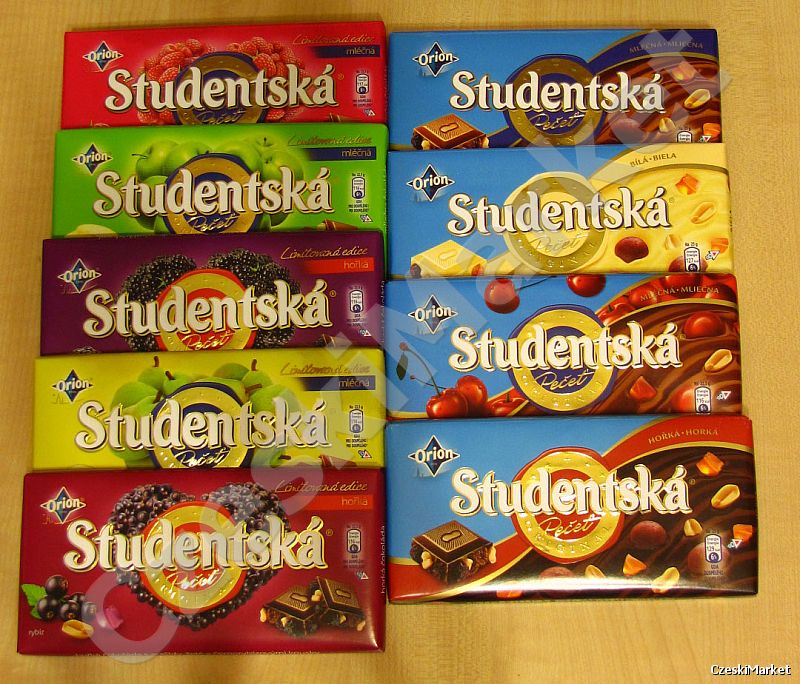 Zestaw 9 czekolad Studentska 2012/2013