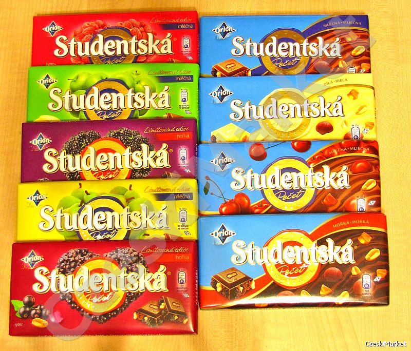 Zestaw 9 czekolad Studentska 2012/2013