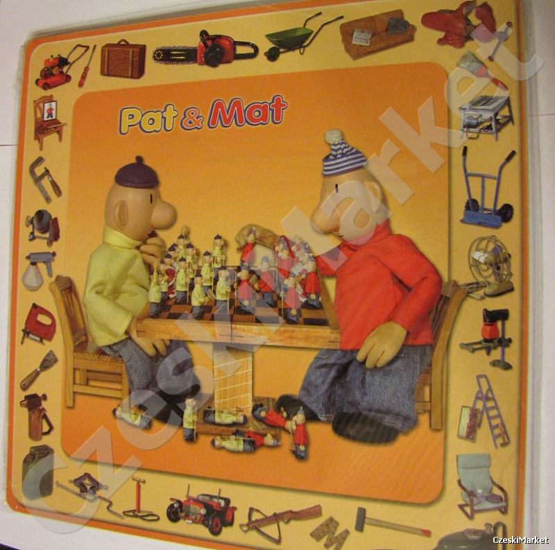 Sąsiedzi Pat i Mat i szachy - obrazek, podkładka korkowa dla fanów filmu Gambit Królowej