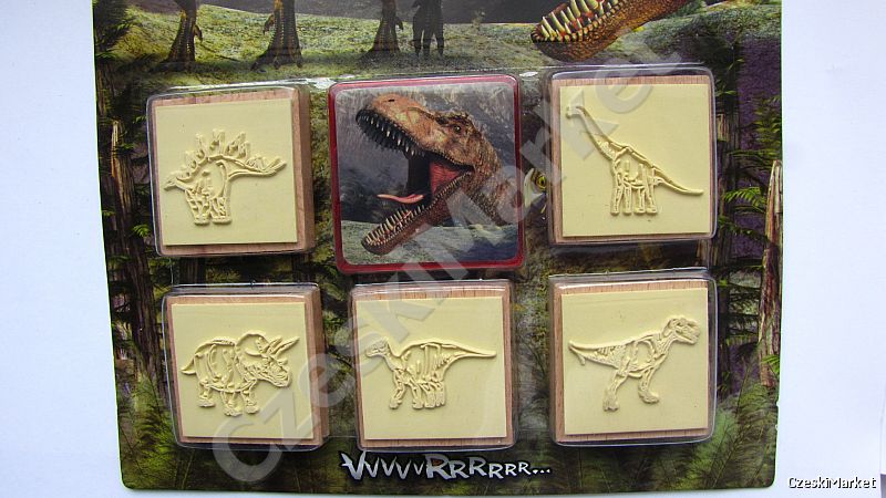 Pieczątki - zestaw - Dinozaury- 5 sztuk jak Jurassic Park