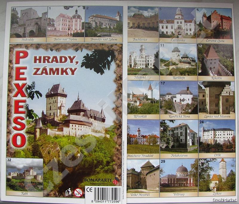 Pekseso - Grody, Zamki czeskie, Pałace - gra pamięciowa memo Czechy