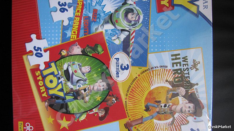 Puzzle 3 w 1 - Toy Story - 3 różne obrazki 20, 36, 50 elementów