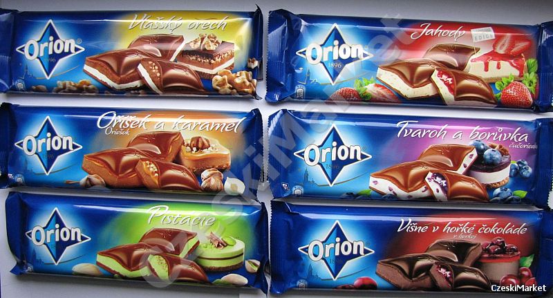 Zestaw sześciu dużych czekolad Orion - 6 smaków