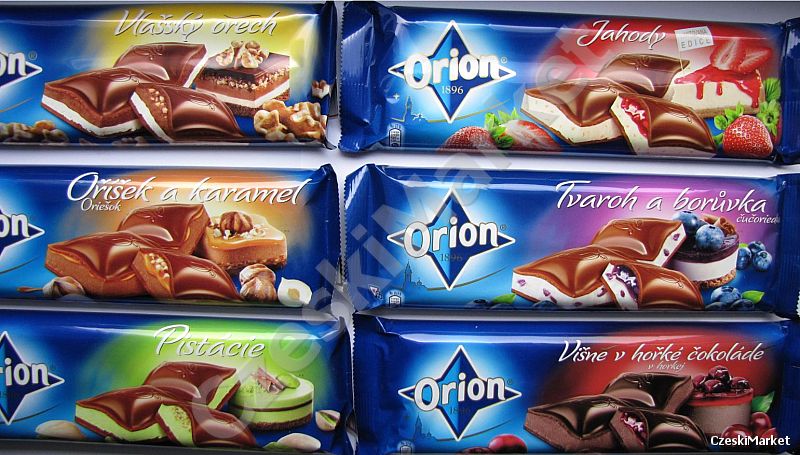 Zestaw sześciu dużych czekolad Orion - 6 smaków