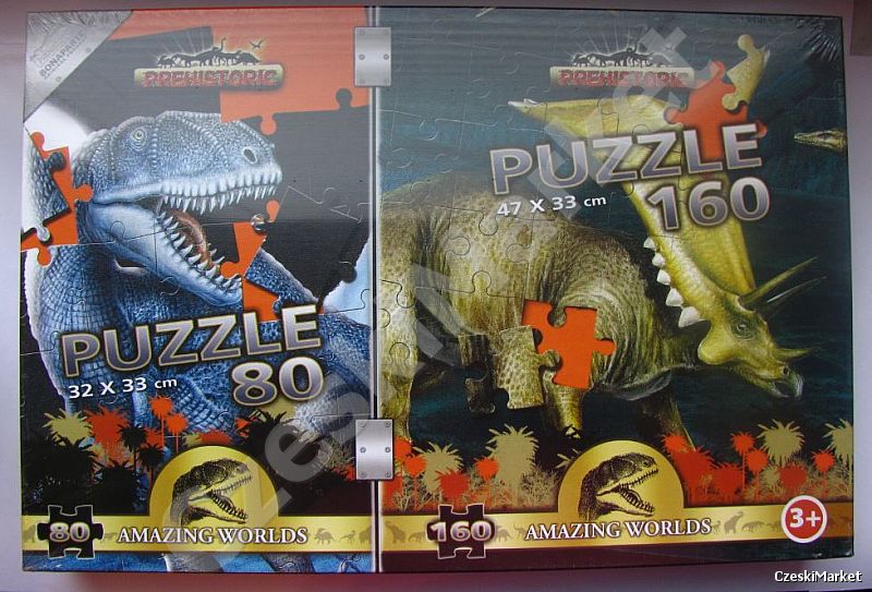 OSTATNIA SZTUKA Puzzle 2 w 1 - Dinozaury - 80 i 160 elem. jak Jurassic Park