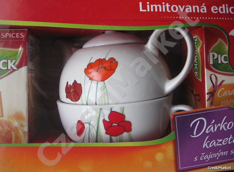 Zestaw Pickwick - czajnik + 4 pudełka różnych herbatek  Dzień Matki