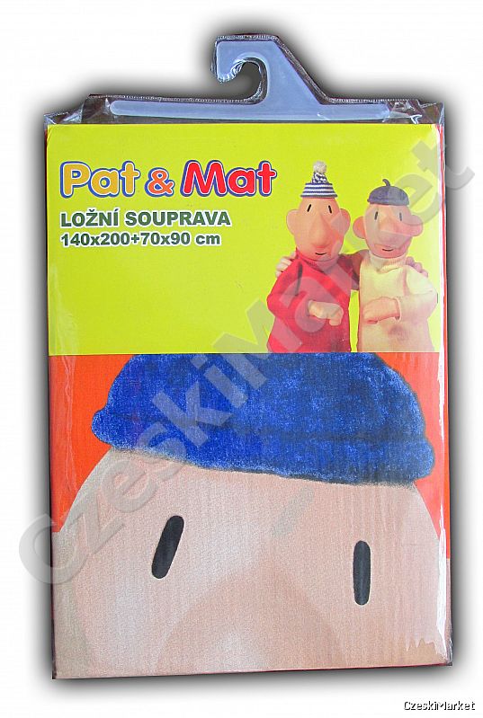 Pościel Sąsiedzi Pat i Mat - 100 % bawełna POMARAŃCZOWO-ZIELONA - na kołdrę i poduszkę