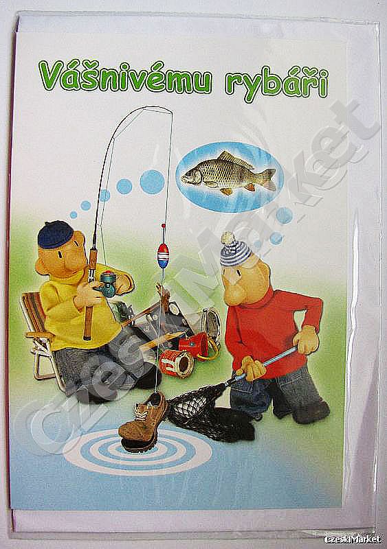 Kartka dla rybaka, wędkarze, rybacy  -  Pat i Mat - serial Sąsiedzi