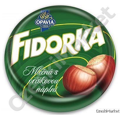 Fidorka wafelek - Fidorki lux mleczna z orzechami 30 g (zielona)