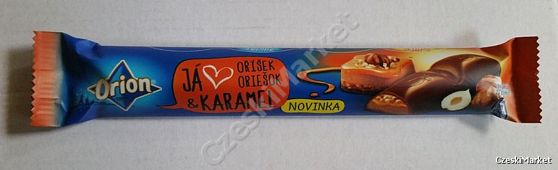 Batonik karmel Orion baton - orzeszki i karmelowe wypełnienie - nowość - mini czekolada