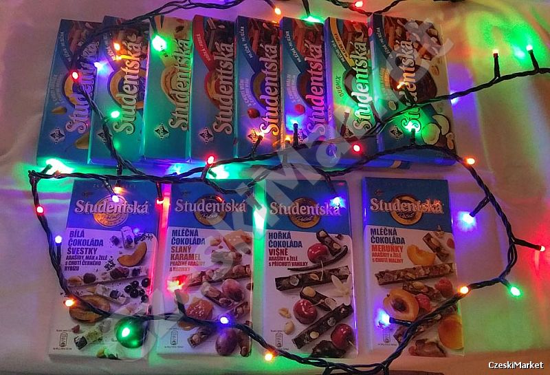 Mega Max Zestaw 12 sztuk różnych smaków czekolada Studentska święta