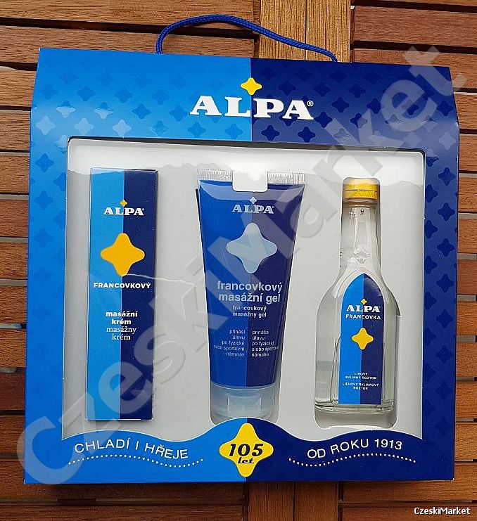 Alpa zestaw w pudełku, 3 w 1 , balsam + alpa francovka niebieska