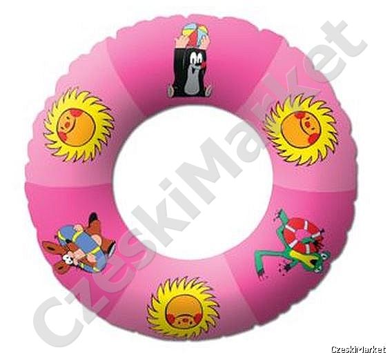 Krecik - koło 51 cm Różowe dmuchane ratunkowe - do pływania, na basen, nad jezioro