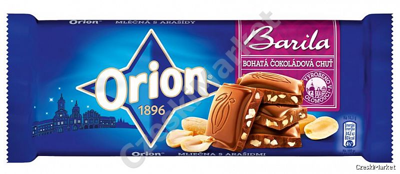 Barila - mleczna czekolada z orzechami ziemnymi - Orion 1896 - nowy kształt 100 g