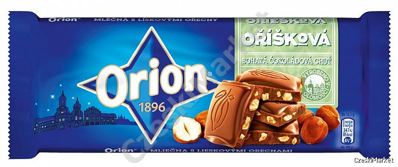 Mleczna czekolada z orzechami laskowymi - Orion 1896 - nowy kształt