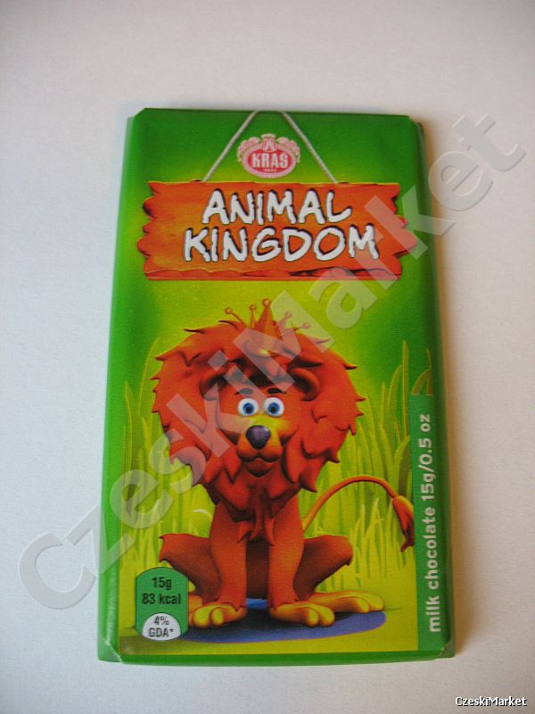 Mini czekolada KRAS z naklejką - Animal Kingdom (pakowane po 80 szt)