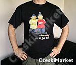 Koszulka - rozm XL - czarna Pat i Mat stojący - oryginalna- serial Sąsiedzi