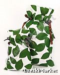 Piękny uniwersalny materiałowy worek upominkowy 30/45 cm - zielone listki Pakado