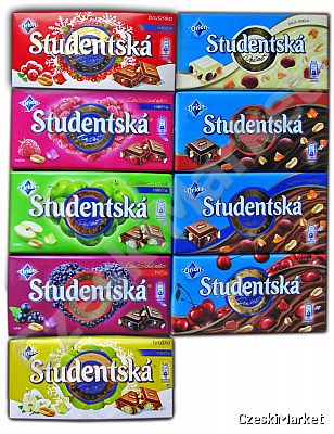 Zestaw Świąteczny 9 czekolad Studentska w tym limitowane edycja 2012/ 2013, Malina Jabłko Porzeczka Świąteczna Gruszka