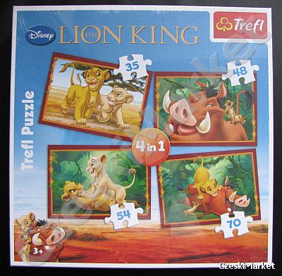 Puzzle 4 w 1 Król Lew - 4 różne obrazki