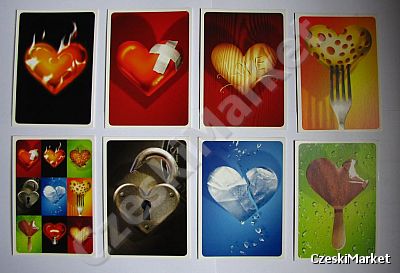 8 x Pocztówka serce, kartka z sercami (do wyboru) (np. na Walentynki, na urodziny)