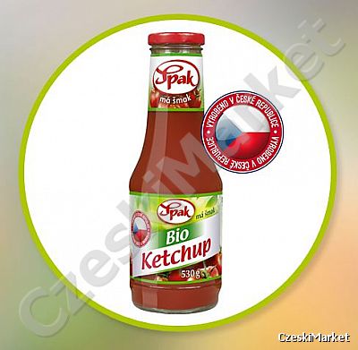 Ketchup keczup BIO - czeski - 530 g (aż 230 g pomidorów na 100 g ketchupu) szklana butelka