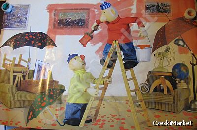 Plakat - Sąsiedzi Pat i Mat - malowanie, malarze, remont domu (złożony w kwadrat)