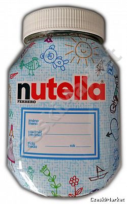 Okazja! dedykacja Specjalna Limitowana Nutella 1 kg w szklanym słoiku - szkoła niebieski