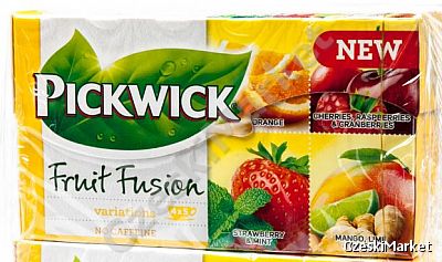 Pickwick 4 w 1 - wariacja żółta - Nowość - pomarańcza, truskawka, mięta, imbir, wiśnie, limetka, mango