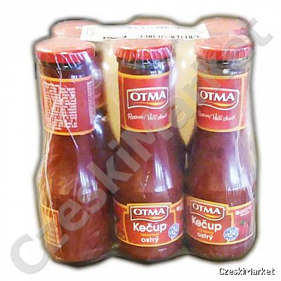 6 x Otma Ketchup, keczup - czeski - OSTRY - 310 g wysoka zawartość pomidorów