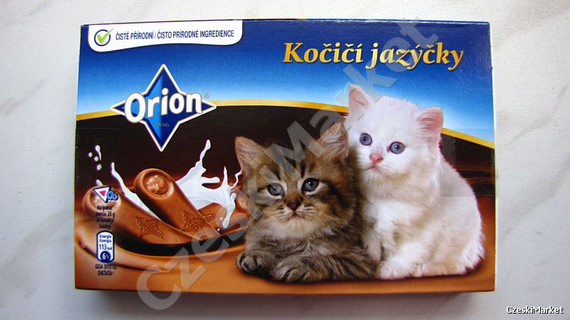 Kocie języczki - Orion - smaczne czekoladki w pudełku z kociakami 50 g