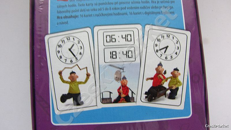 "Zegar", nauka godzin (tarcza analogowa oraz zegar cyfrowy) 32 elem - Pat i Mat Sąsiedzi - od 5 - 8 roku życia