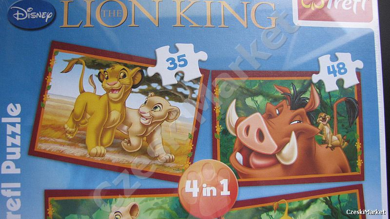 Puzzle 4 w 1 Król Lew - 4 różne obrazki