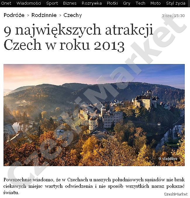 9 największych atrakcji Czech w roku 2013