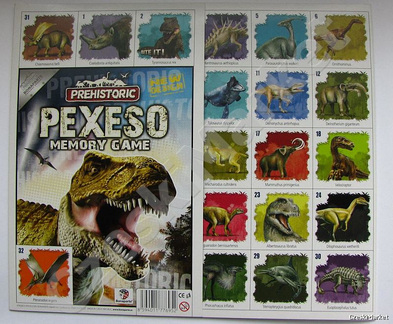 Pexeso - Dinozaury - memo jak Jurassic Park