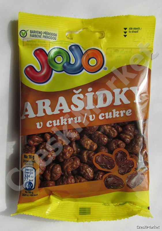 WYPRZEDAŻ Arasidky Jojo tradycyjne arasidki araszidky araszidki arasidy - cukierki, kultowe - orzeszki w polewie 60 g