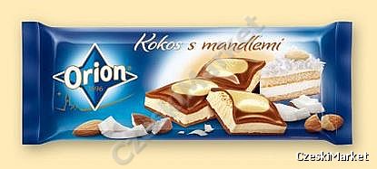 Mleczna czekolada Orion z kokosem i migdałami 240 g - duża