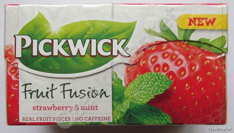 Pickwick - Fruit Fusion - truskawka i mięta (prawdziwe kawałki owoców) bez kofeiny