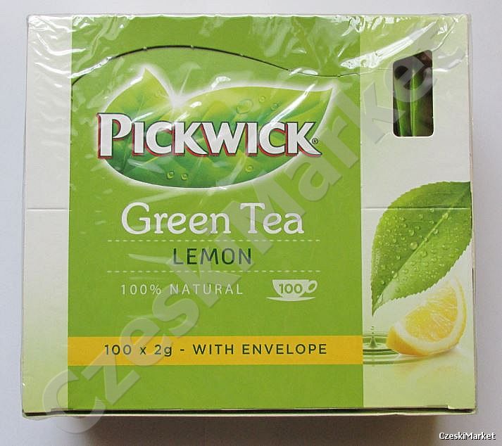 TANIEJ Pickwick - 100 szt. herbata zielona, trawa cytrynowa, skórka cytryny