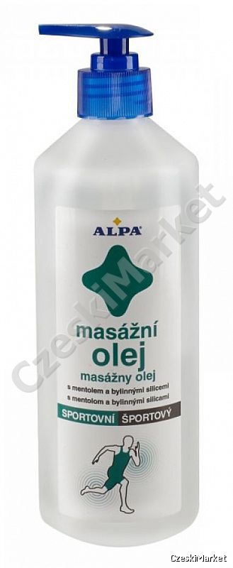 Alpa oliwka do masażu 500 ml  (z mentolem i olejkami eterycznymi) sportowa i nie tylko mięśnie stawy