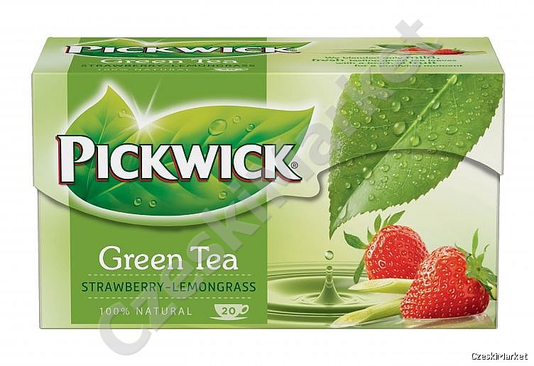 Pickwick - Zielona Herbata - Truskawki i trawa cytrynowa