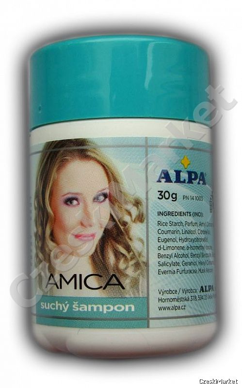 Alpa amica suchy szampon 30 g - przeznaczony do odtłuszczania włosów.