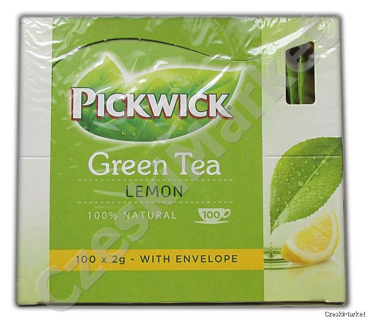 TANIEJ Pickwick - 100 szt. herbata zielona, trawa cytrynowa, skórka cytryny